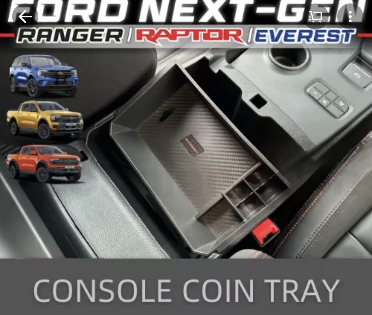 FORD RANGER RAPTOR & EVEREST NEXT-GEN 2022-2026 Centre Console Tray Ultimate 4x4 Australia